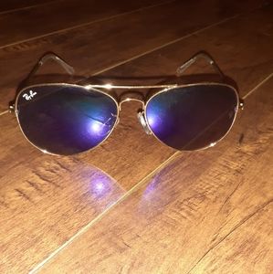 Ray-Ban Aviator Sunglasses ( Metalic Purple Lens )